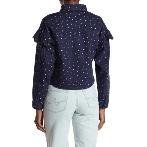 SOMETHING NAVY Floral Celeste Ruffle Jacket-M - Picture 7 of 9